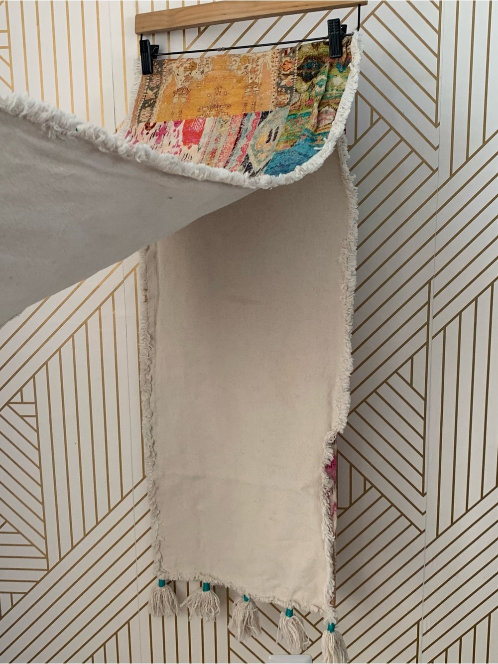 Bohemian Boho Table Runner rustic colorful Anthropologie pier one inspired 74x14 - Picture 6 of 10